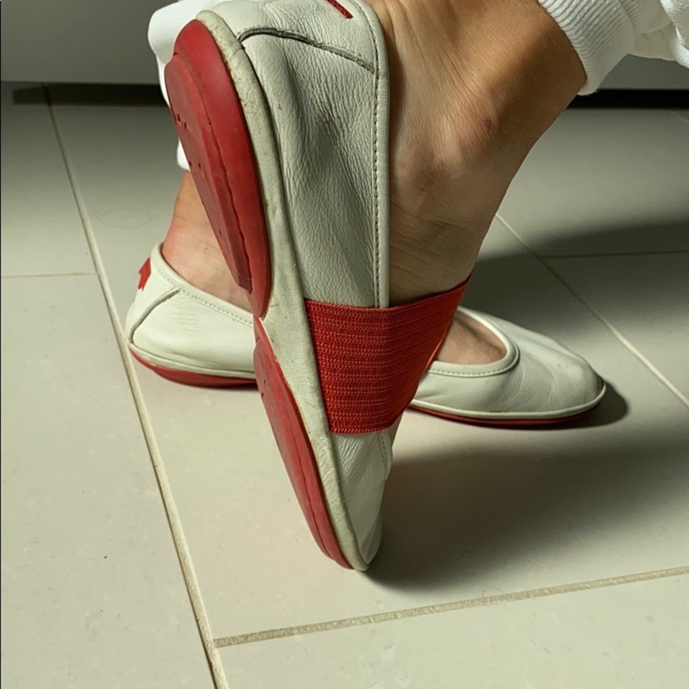 Camper Right Nina Ballet Flats Red And White 39 9
